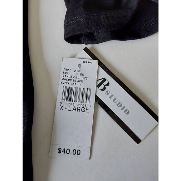 AB Studio Top Sz XL Black New - Picture 8 of 9